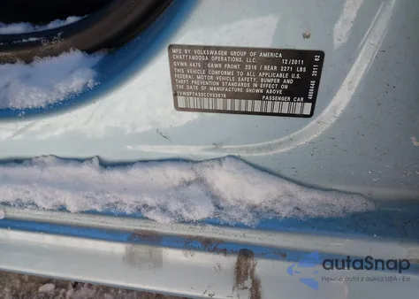 2012 Volkswagen Passat 2.5L Se from USA, damaged, VIN 1VWBP7A33CC033676